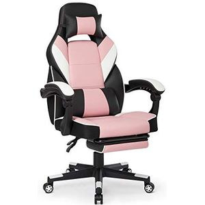 IntimaTe WM Heart Racing stoel met hoge rugleuning, ergonomische gamingstoel, bureaustoel van kunstleer (roze)