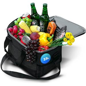 Koeltas, opvouwbaar, 16 liter, draagbare ijstas, opvouwbaar, picknicktas, draagbare koelbox, isolatietas, warmhoudtas, lunchtas, thermotas voor eten, koelbox voor picknick
