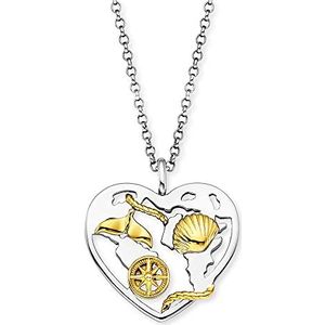 Engelsrufer - Aloha - Halsketting - Sterling Zilver - Bicolor Hart Anhanger - Karabinerslot