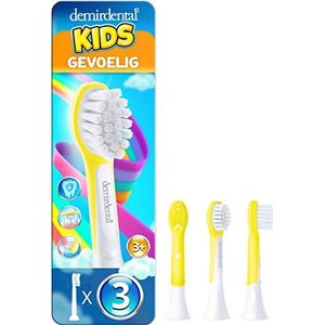3 stucks demirdental for Kids Opzetborstel geschikt voor Philips Sonicare sonische tandenborstels voor kinderen vanaf 3 jaar, HX6033 HX6034, Mini, Geel
