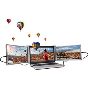 notebookwings 15 - draagbare monitor voor laptop, Full HD IPS Dual beeldschermuitbreiding, HDMI/USB/Type-C Plug and Play Gaming Computer Monitor voor 15-17"" Mac Windows Chrome laptops