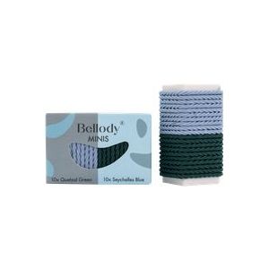 Bellody® Mini-haarelastiekjes voor gevlochten en kleine vlechten, groen en blauw, 20 stuks