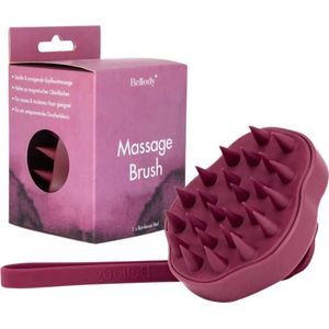 Bellody - Originele Massageborstel - Bordeauxrood - Voor Hoofdhuidmassage en Stimulatie van Haargroei