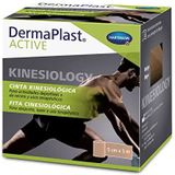 DermaPlast Active, kinesiotape, kinesiologie-tape, neuromusculaire bandage ter voorkoming en behandeling van sportblessures en spierspanning, beige (5 cm x 5 m)