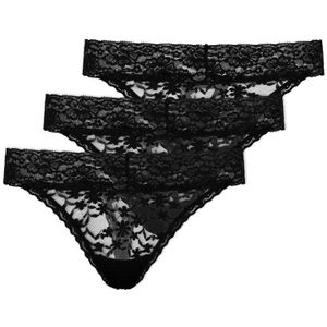 SNOCKS - Tanga - Dames Ondergoed - Kant - 3 Stuks