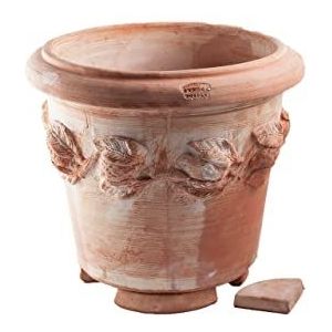 Teramico bloempot, plantenbak, plantenpot, Italiaanse terracotta, inclusief poten, Conca Limoni, absoluut vorstbestendig (30 cm)