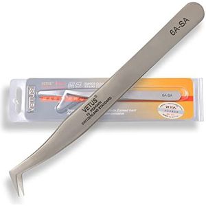 P-Beauty Cosmetic Accessories VETUS wimperpincet voor wimperverlenging, ideaal voor individuele wimpers en volumetechniek, inclusief beschermkap, (6A-SA)