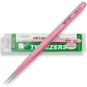 P-Beauty Cosmetic Accessories VETUS wimperpincet voor wimperverlenging CS-11, ideaal voor individuele wimpers en volumetechniek, inclusief beschermkap (CS-11)