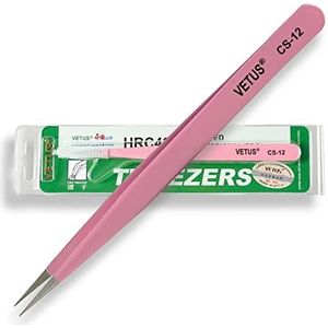 P-Beauty Cosmetic Accessories VETUS wimperpincet voor wimperverlenging CS-12, ideaal voor individuele wimpers en volumetechniek, inclusief beschermkap (CS-12)