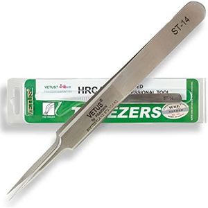 P-Beauty Cosmetic Accessories VETUS wimperpincet voor wimperverlenging ST-14, ideaal voor individuele wimpers en volumetechniek, inclusief beschermkap (ST-14)