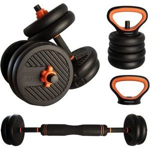 Netsportique Complete set voor krachttraining, 15 kg, 6-in-1 krachttraining set voor thuisgym