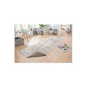 NORTHRUGS In- en outdoor tapijt Biri 80x350 cm - omkeerbaar tapijt weerbestendig Oosters vintage design tapijt voor balkon terras tuin serre woonkamer tapijt waterdicht in linnen