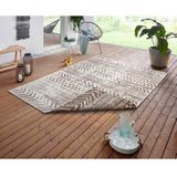 NORTHRUGS Teppich BIRI Wendeteppich, rechteckig, Höhe: 5 mm, In-& Outdoor, Wetterfest, Balkon, Läufer, Wohnzimmer, Wasserfest, Boho