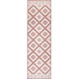 NORTHRUGS Malibu Indoor en outdoor tapijt 80x250cm - omkeerbaar tapijt weerbestendig modern geometrisch patroon loper voor balkon terras tuin serre woonkamer tapijt waterdicht in Cayenne