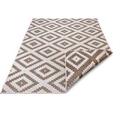 NORTHRUGS In- en outdoor tapijt Malta 80x150cm - omkeerbaar tapijt weerbestendig modern geometrisch patroon tapijt voor balkon terras tuin serre woonkamer tapijt waterdicht in linnen