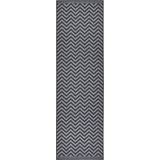 NORTHRUGS Palma tapijt voor binnen en buiten, 80 x 250 cm, omkeerbaar, weerbestendig, modern design, zigzagpatroon voor balkon, terras, tuin, serre, woonkamer, waterdicht, in nacht, zilver