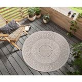 NORTHRUGS Teppich »Porto Wendeteppich«, rund, 5 mm Höhe, In-& Outdoor, Wetterfest, Balkon, Garten, Wohnzimmer, Wasserfest