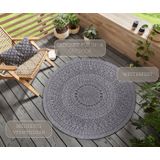 NORTHRUGS Teppich »Porto Wendeteppich«, rund, 5 mm Höhe, In-& Outdoor, Wetterfest, Balkon, Garten, Wohnzimmer, Wasserfest
