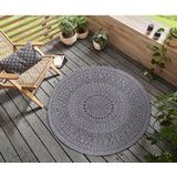 NORTHRUGS Teppich »Porto Wendeteppich«, rund, 5 mm Höhe, In-& Outdoor, Wetterfest, Balkon, Garten, Wohnzimmer, Wasserfest