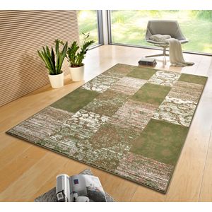 Tapijt Vintage Oosters Vloerkleed HARU - 120x170cm - Wit en Grijs Tapijt Vintage Oosters Vloerkleed HARU - 120x170cm - Wit en Grijs