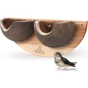 Wildtier Liebe - Dubbele Huiszwaluw nestkast / nesthulp - Duurzaam en weerbestendig - Eenvoudig te installeren