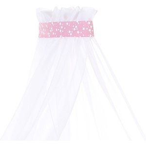 babybay® luifel piqué met lint geschikt voor alle modellen berry stars wit
