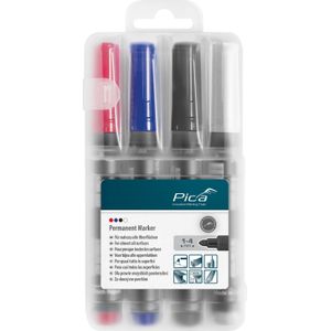 Pica Classic 520/04 Permanent Marker In 4 Kleuren - Ronde Punt