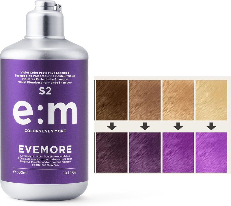 EVEMORE Semi Permanente Haarkleuringsshampoo - Kleurshampoo - Semi-Permanente Haarverf - Paars