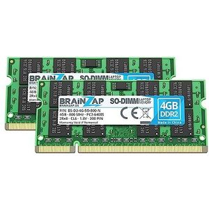 BRAINZAP - 8GB (2x 4GB) DDR2 RAM - SO-DIMM - PC2-6400S - 800 MHz - Notebook Geheugen