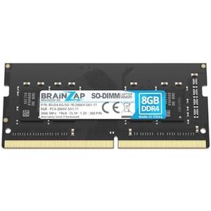 BRAINZAP 8GB DDR4 RAM SO-DIMM PC4-2666V-SA1-11 1Rx8 2666 MHz 1,2V CL19 Notebook Laptop Werkgeheugen Ongebufferd Non-ECC