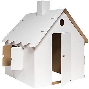 karton-billiger Speelhuis van karton - golfkarton XXL kartonnen speelhuis speelhuis kinderen 1 m (hoogte) x 0,97 m (breedte) x 0,94 m (lengte)