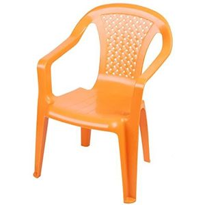 Kindertuinstoel van kunststof, oranje, robuuste stapelstoel voor peuters, monoblock-stoel, kinderstoel, speelstoel, zitmeubel, stapelbaar voor buiten