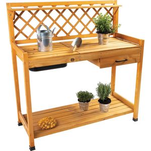 Terra Garden - Oppottafel -Tuinwerktafel - Tuinwerkbank - Hout - 112 x 50 x 118 cm