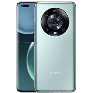 HONOR Magic4 Pro Android-smartphone, 6,81 inch mobiele telefoon, 8 + 256 GB, 120 Hz, dual-SIM met 50-MP-drievoudige camera, cyaan