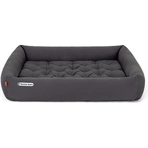 Doctor Bark Hondenbed, orthopedisch, wasbaar tot 95 °C, geurvrij en hygiënisch, behaaglijke hondenmand, voor grote honden met hondenmatras, XXL, 110 x 100 cm, grijs