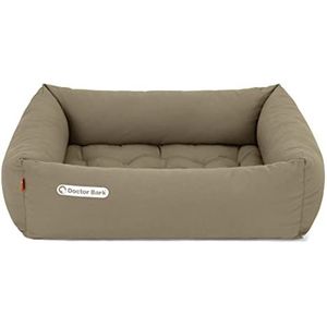 Doctor Bark Hondenbed, orthopedisch, wasbaar tot 95 °C, geurvrij en hygiënisch, behaaglijke hondenmand, voor kleine honden met hondenmatras, S, 70 x 60 cm, goudbruin