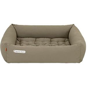 Doctor Bark Hondenbed, orthopedisch, wasbaar tot 95 °C, geurvrij en hygiënisch, behaaglijke hondenmand, middelgrote honden met hondenmatras, M, 80 x 70 cm, goudbruin
