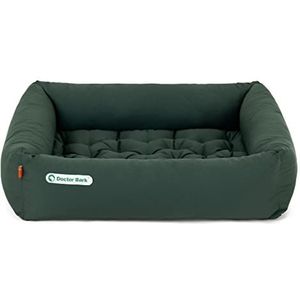 Doctor Bark Hondenbed, orthopedisch, wasbaar tot 95 °C, geurvrij en hygiënisch, behaaglijke hondenmand, middelgrote honden met hondenmatras, M, 80 x 70 cm, groen