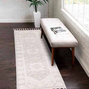 Carpet City Hochflor-Teppich "Valencia 732", rechteckig, 20 mm Höhe, Läufer, Boho-Stil, 3D-Effekt, Relief, Hoch-Tief-Struktur, mit Fransen
