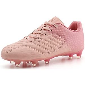 JABASIC Kids Soccer Cleats Jongens Meisjes Outdoor Voetbalschoenen (34EU, roze), roze, 34 EU