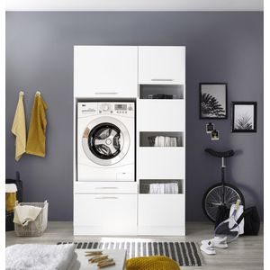 Waskamer - Opstelling - Wit - MDF - Met Uittrekbare Plank