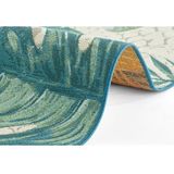 HANSE Home Tropical Leaves Vloerkleed voor binnen en buiten, plat geweven buitentapijt, jungle palmen bladeren, Öko-Tex weerbestendig en uv-bestendig, voor balkon, terras, tuin, turquoise, 80 x 165 cm