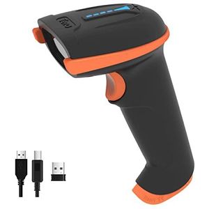 Tera Barcode Scanner 1D 2D QR Wireless Wireless 2,4 GHz + bedraad USB 2.0 bedraad handscanner Barcodelezer 5 Mil resolutie 100 m bereik, scherm scannen ondersteund, upgrade-model D5100