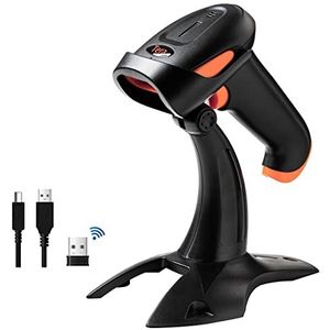 Tera Barcode-scanner 1D 2D QR 3-in-1 Wireless 2.4 GHz/Bluetooth/USB bekabelde barcode-lezer met standaard/houder, HW0001