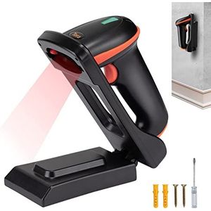 Tera Barcode Scanner muurbeugel 1D 2D QR draadloos 2,4 GHz bedraad USB 2.0 bedraad handscanner barcodelezer wandmontage met verstelbare vouwstandaard, D5100-CR