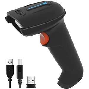 Tera Barcode-scanner 1D 2D QR Draadloos 2,4 GHz + bekabelde USB 2,0 bedrade handscanner barcodelezer 5 mil resolutie 100 m bereik, beeldschermscannen ondersteund, D5100