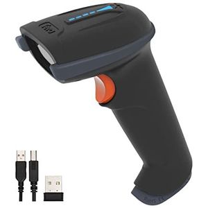 Tera Barcodescanner Draadloze 1D Laser Draadloze Barcodelezer Veelzijdig 2-in-1 (2.4Ghz Draadloos+USB 2.0 Bedraad) met Indicator Batterijniveau Lange Zendafstand Oplaadbare USB-handheld (Grijs)