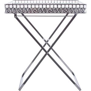 Metalen tafel inklapbaar bijzettafel H ca. H 54 x B 34 x L 46 cm spiegel dienblad theetafel deco design