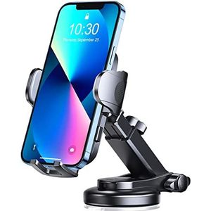 Mohard Autotelefoonhouder, superstabiele autotelefoonhouder voor dashboard en voorruit, 360 ° rotatie mobiele telefoonhouder voor auto ontgrendeling met één knop met sterke kleverige gel pad voor 4-7