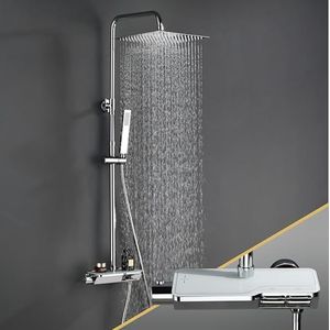 Ibergrif M20293 Regendouchekop, Roestvrij Stalen Regendouche, Diameter 20 cm, Ronde, Chroom, Zilver